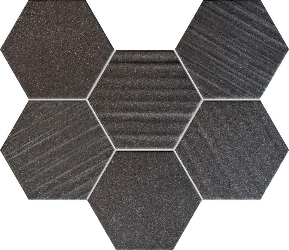 Мозаика Tubadzin Мозаика Mosaic Hex Black 22.1x28.9