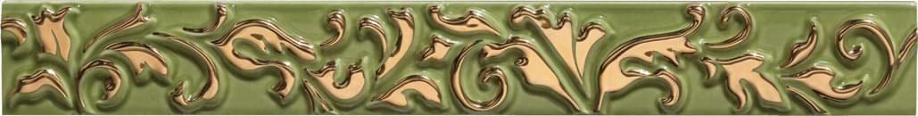 Керамическая плитка Petracers Бордюр Listello Ricciolo Verde 4x32.5