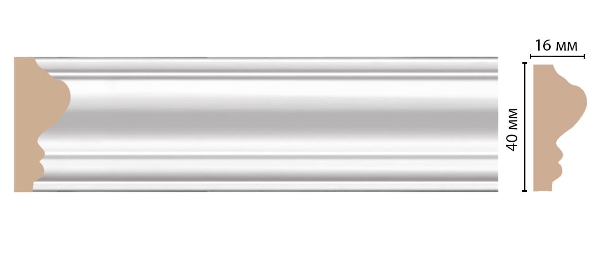 Лепнина Decomaster Молдинг Молдинг Гладкий D030 200x4.3x1.6