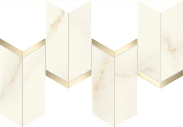 Мозаика Atlas Concorde Мозаика Calacatta Apuano Mosaico Chevron Lappato 19.2x46.3