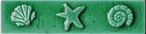 Керамическая плитка Cerasarda Бордюр Listello Conchiglie Verde Smeraldo 5x20