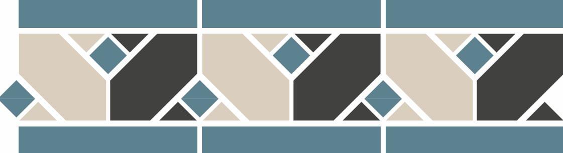 Керамогранит TopCer Бордюр Blue Border 12.2x42.2