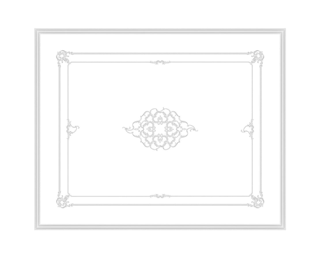 Лепнина Rodecor Декор Потолок Вильчковский Ф1 88201RC 400x500x0