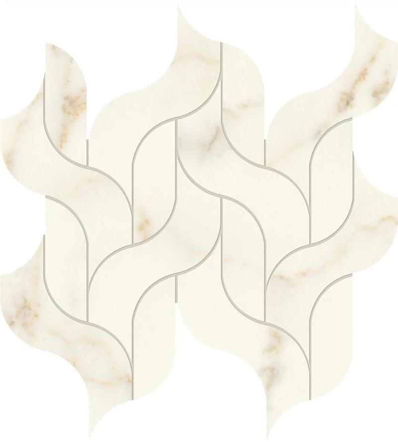 Мозаика Atlas Concorde Мозаика Calacatta Apuano Mosaico Waterfall Lappato 30.5x27.7