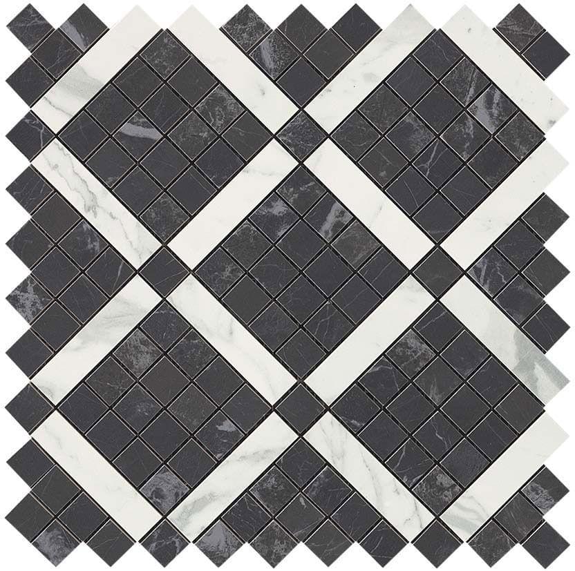 Мозаика Atlas Concorde Мозаика Noir Mix Diagonal Mosaic 30.5x30.5