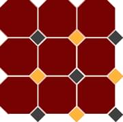 Керамогранит TopCer Фон 4420 OCT14 21 A Brick Red OCTAGON 20 Black 14 Ochre Yellow 21 Dots 30x30