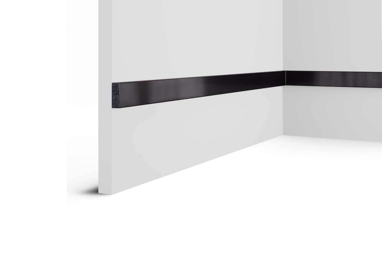 Лепнина Cosca Decor Рейка Рейка 057 Зеркало Черное 3000 мм 3x300x1