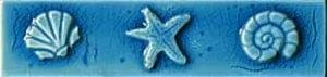 Керамическая плитка Cerasarda Бордюр Listello Conchiglie Azzurro Mare 5x20