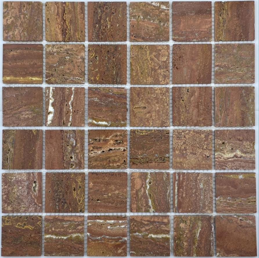 Мозаика FK Marble Мозаика Red Travertine 48 6W 30.5x30.5