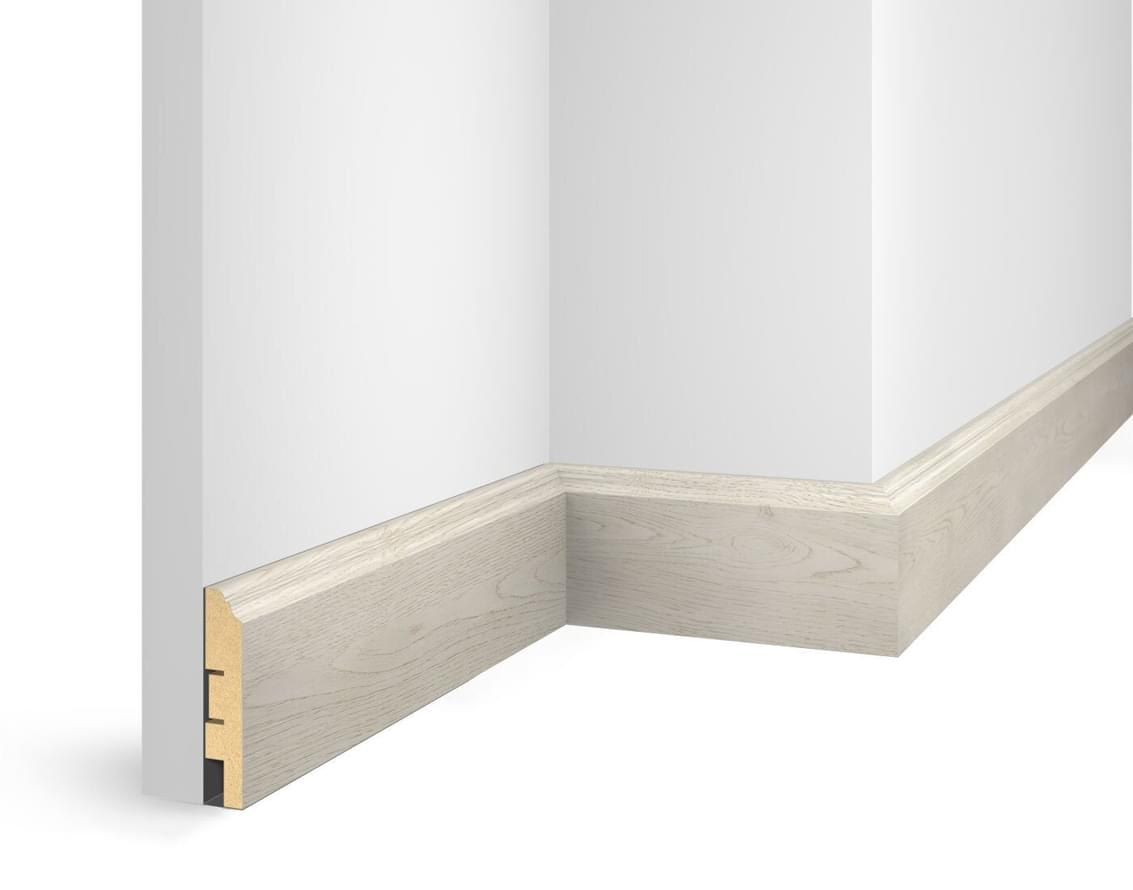 Лепнина Cosca Decor Плинтус ЕP07 NanoFlex Дуб Перламутровый 8x240x1.6