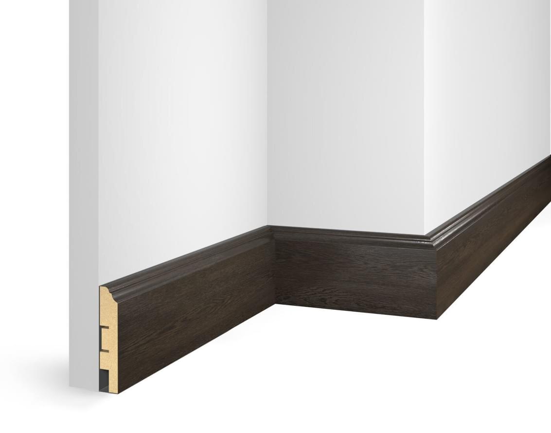 Лепнина Cosca Decor Плинтус ЕP07 NanoFlex Дуб Темный 8x240x1.6