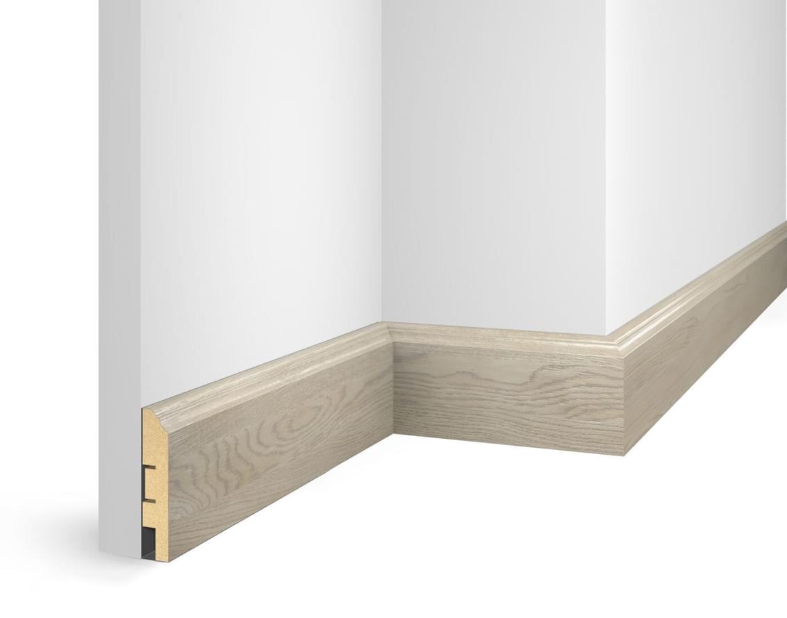 Лепнина Cosca Decor Плинтус ЕP07 NanoFlex Дуб Сноу 8x240x1.6