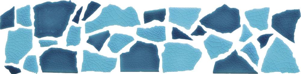 Мозаика Cerasarda Мозаика Fascia Spaccatella Mix Azzurro Tuchese 10x40