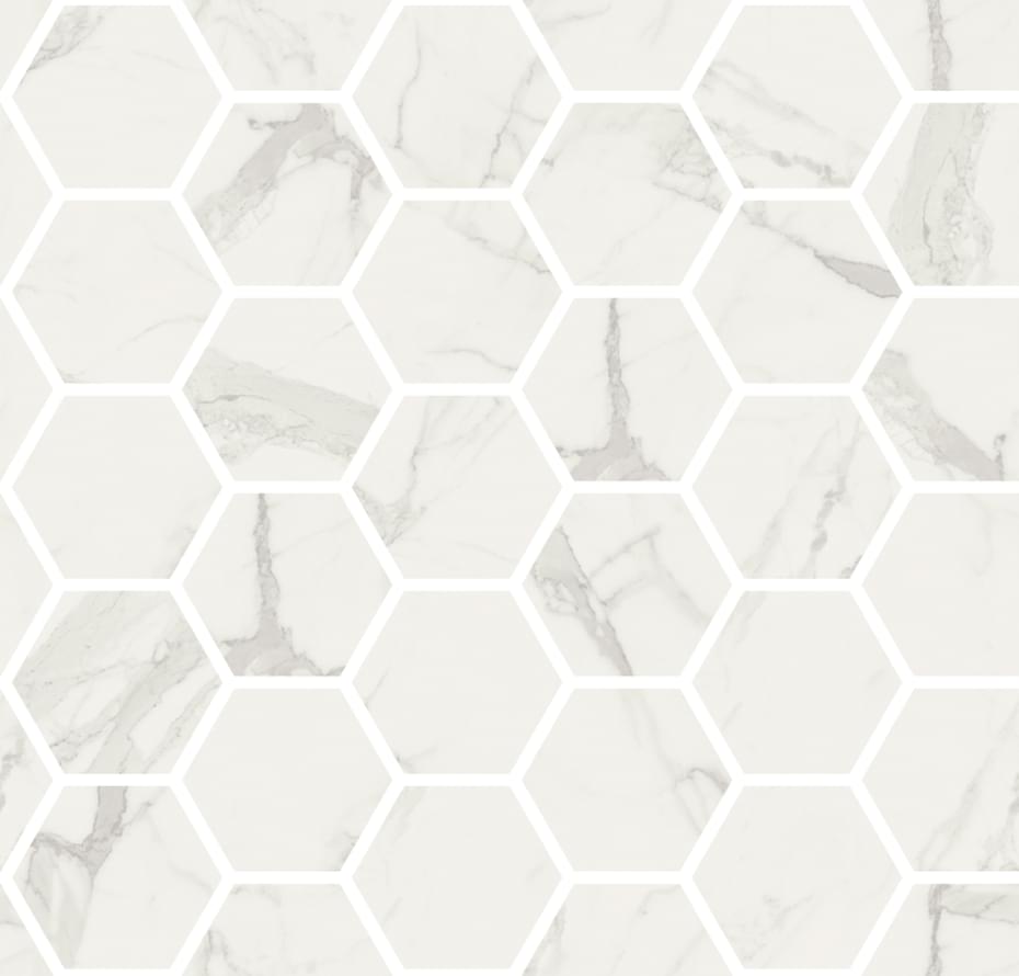 Мозаика Fioranese Мозаика Bianco Statuario Mosaic Esagoni Levigato Rettificato 30x30