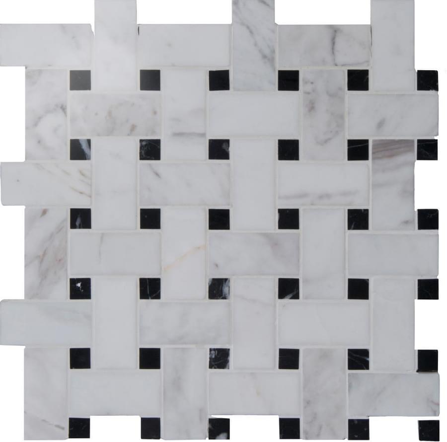 Мозаика Original Style Мозаика Basketweave White With Black Dot 29x29