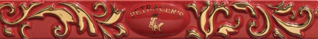Керамическая плитка Petracers Бордюр Listello Logo Rosso 4x32.5