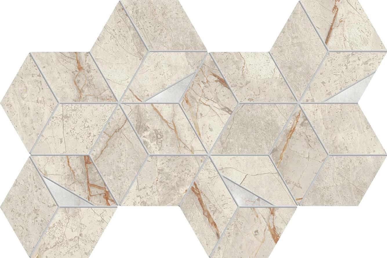 Мозаика Atlas Concorde Мозаика White Everest Mosaico Hex Lapp 23.3x40.3