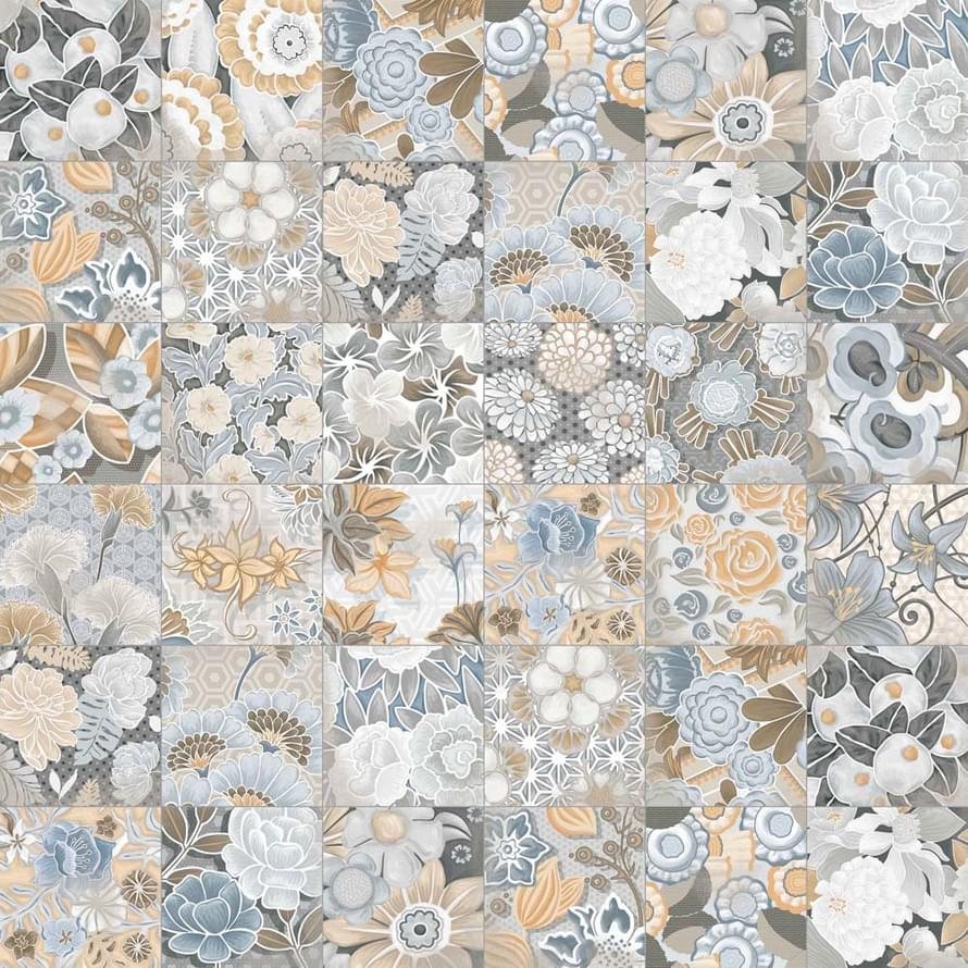 Керамогранит Vives Декор Flore Gris 20x20