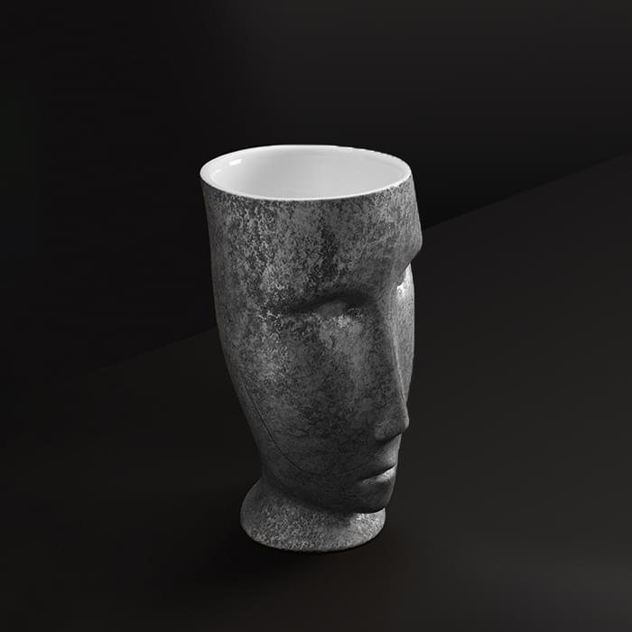 Керамическая плитка Kerasan Напольная пристенная. отдельностоящая Artwork Раковина без отверстия свободностоящая MOLOCO слив в стену белый античная платина