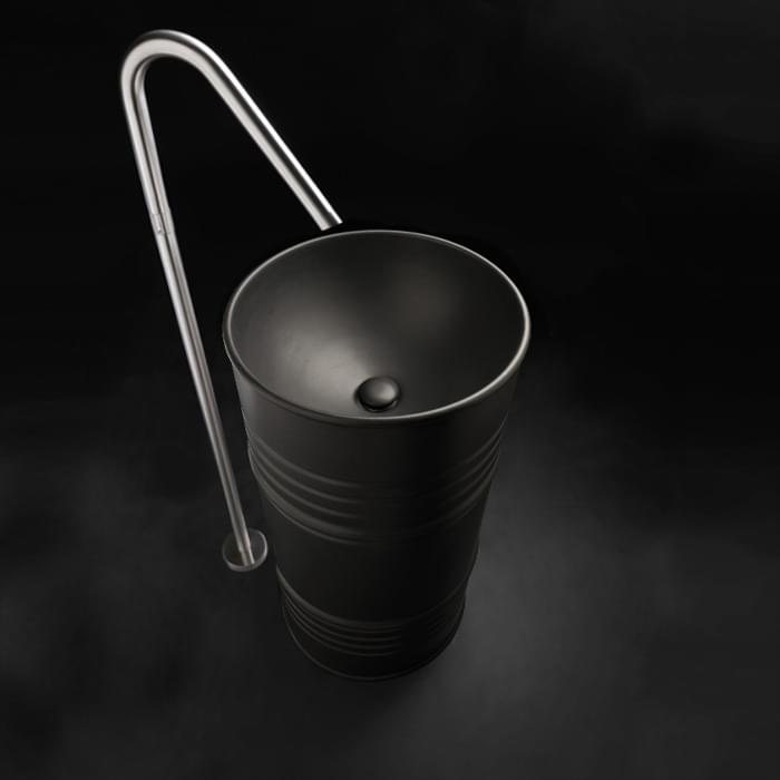 Керамическая плитка Kerasan Напольная пристенная Artwork Barrel Раковина без отверстия напольная слив в пол в комплекте сифон бордовый матовый
