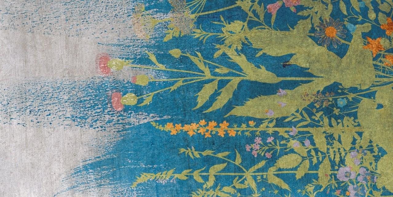 Керамогранит ABK Панно Botanicals Blue A Digit Set 4 Pcs 120x240