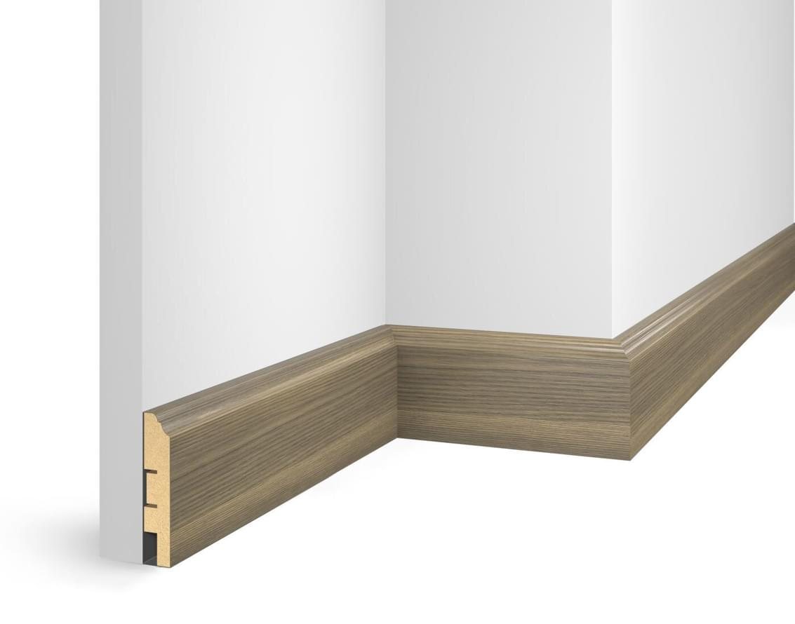 Лепнина Cosca Decor Плинтус ЕP07 NanoFlex Дуб Классический 8x240x1.6