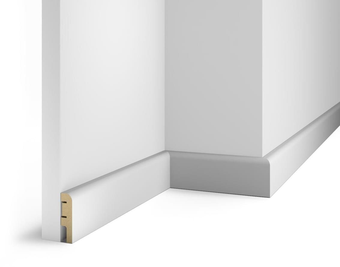 Лепнина Cosca Decor Плинтус AP02 Белый С Пазом 6x240x1.6