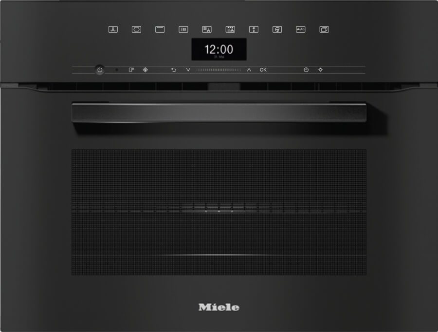 Духовой шкаф компактный с СВЧ Miele H7440BM OBSW черный обсидиан