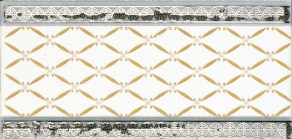 Керамическая плитка Almera Бордюр Cenefa Delis Blanco Silver 9.2x20