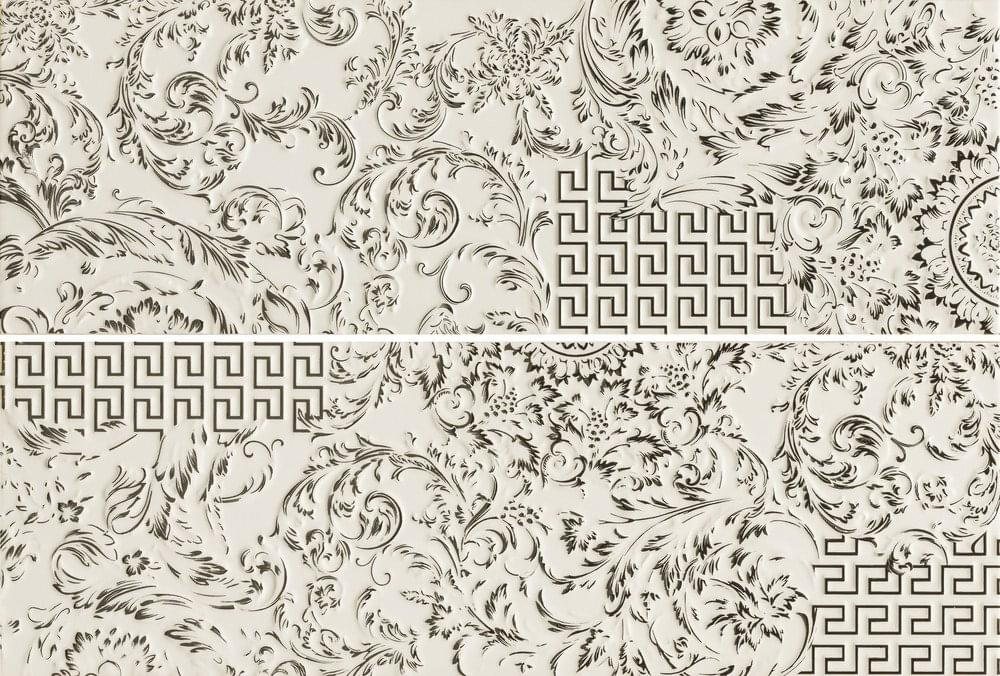 Керамическая плитка Versace Декор Decori Patchwork Bianco Platino 25x75