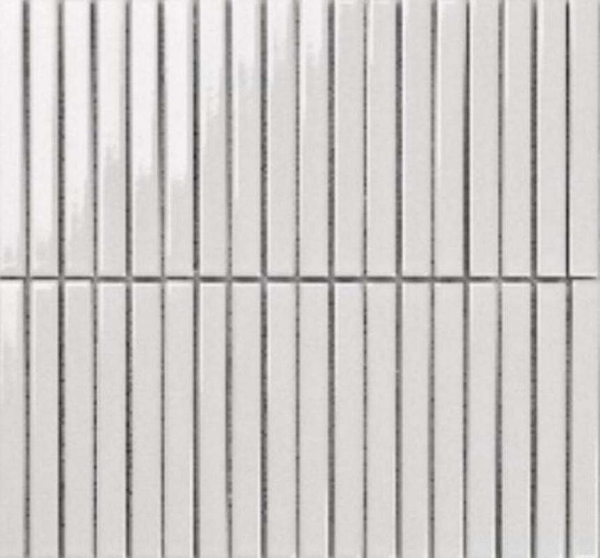 Мозаика Porcelain Mosaic Мозаика Mosaic 1.5Х14.5 Белый Глянцевый 29.4x31.3