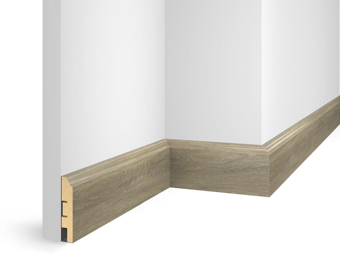 Лепнина Cosca Decor Плинтус ЕP07 NanoFlex Дуб Сахара 8x240x1.6