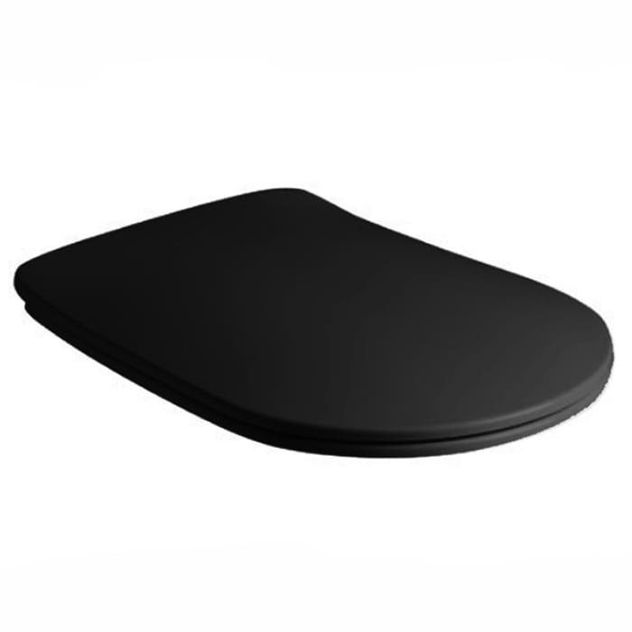 Керамическая плитка Kerasan Для унитаза Tribeca Сиденье Slim для унитаза c микролифтом черный матовый