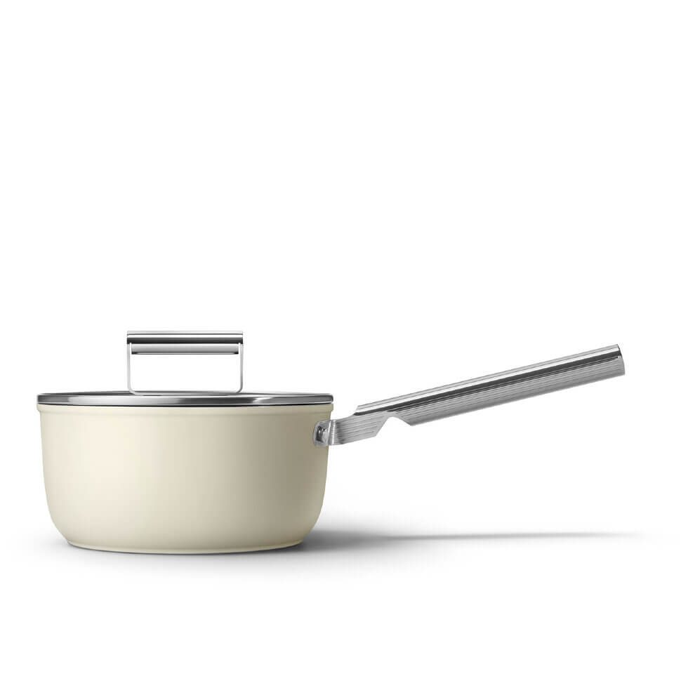Сотейник с крышкой Smeg CKFS2011CRM 20 см, цвет кремовый матовый