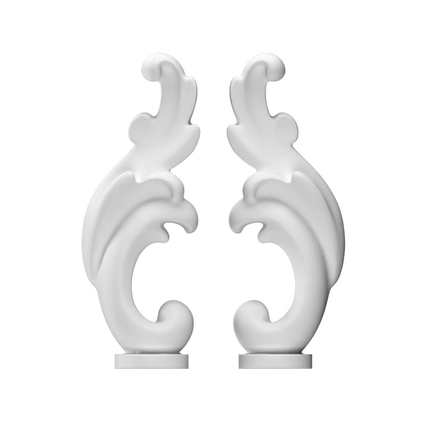 Лепнина Rodecor Спецэлемент Окончание К Молдингу 05001Rc Set 2 pcs 8x3x1.2