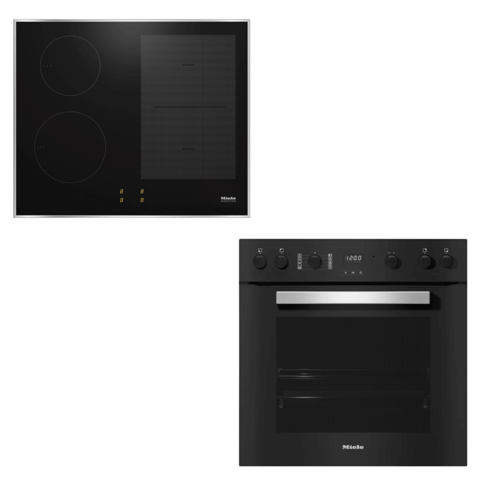 Зависимый комплект духовой шкаф Miele H2456 Active и индукционная панель конфорок KM7004FR