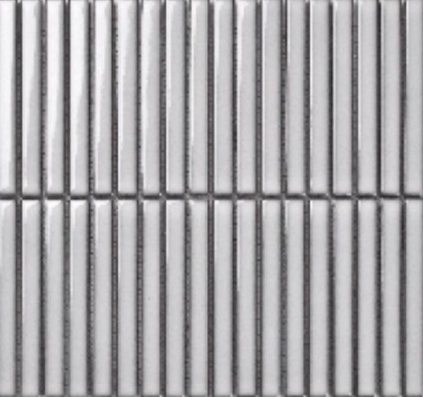 Мозаика Porcelain Mosaic Мозаика Mosaic 1.5Х14.5 Серый Глянцевый 29.4x31.3