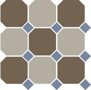 TopCer Octagon Coffee Brown Beige Blue Cobalt