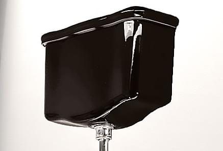 Керамическая плитка Kerasan Напольный с бачком Retro Бачок подвесной для низкой трубы для унитаза без трубы и механизма слива черный глянец