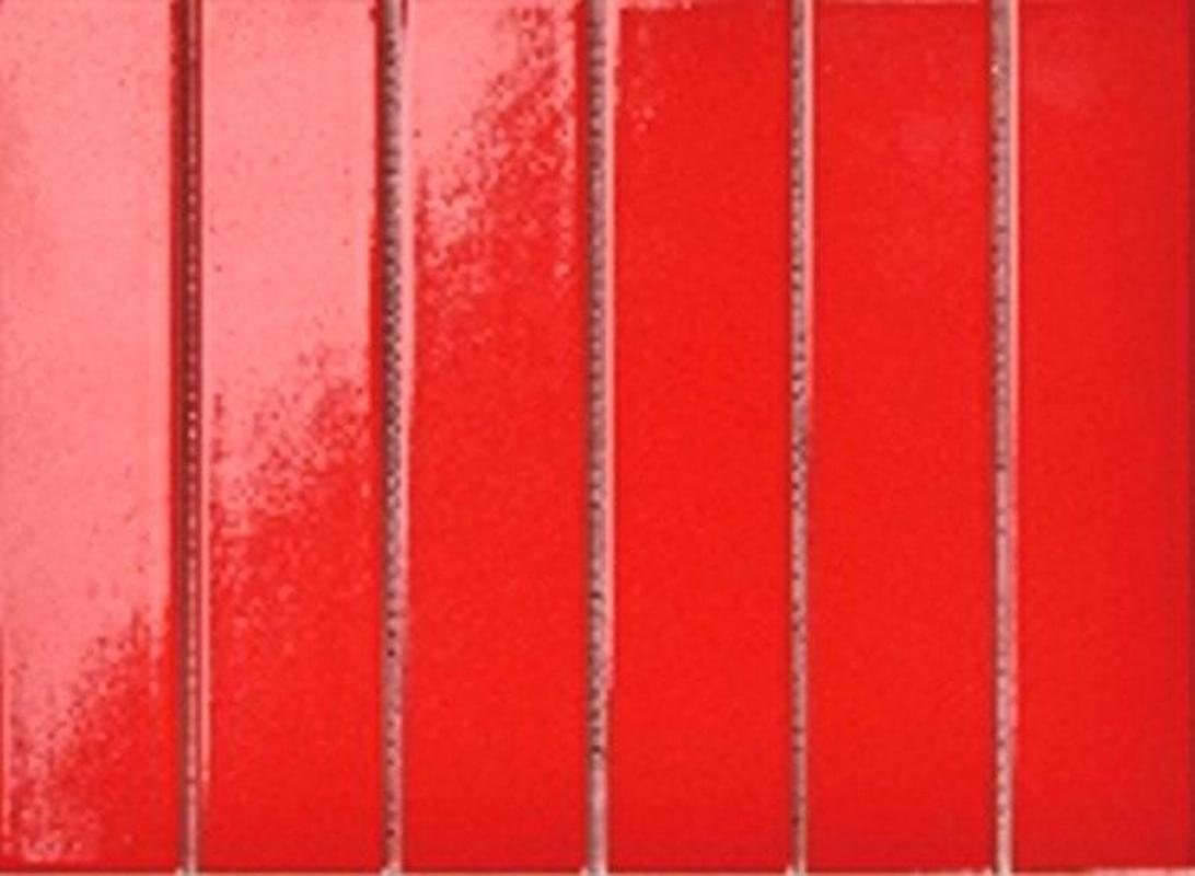 Мозаика Porcelain Mosaic Мозаика Mosaic 4.5X19.5 Красная Глянцевая 19.5x28.8