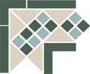 TopCer Octagon Corner Lisbon White Dark Green