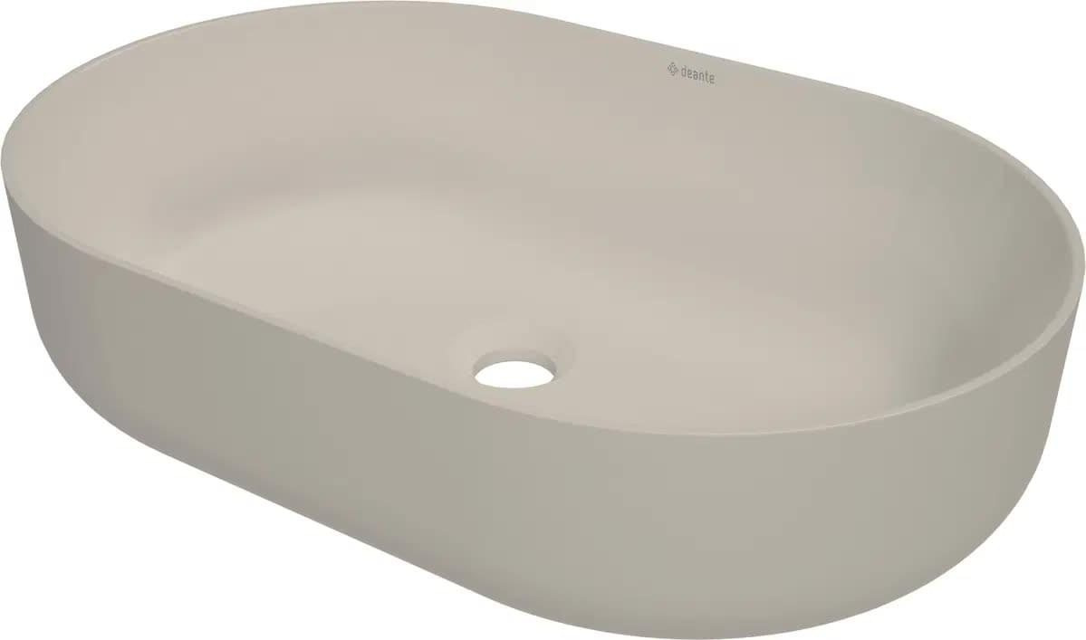 Керамическая плитка Deante Накладная Раковина керамическая ROUND накладная 580x300x140мм бежевый матовый