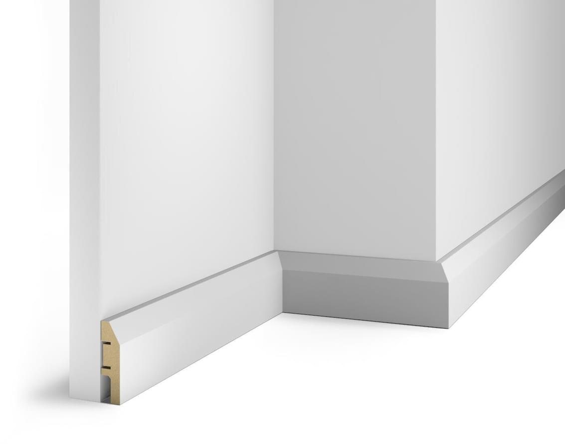 Лепнина Cosca Decor Плинтус AP04 Белый С Пазом 6x240x1.6