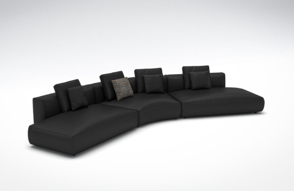 Диван полукруглый (левый угол) на деревянном каркасе с обивкой из ткани, LNGN-WF170L_1