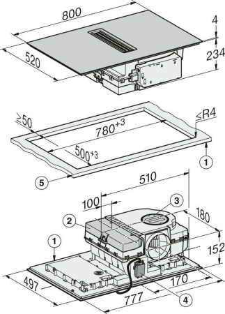 Индукционная варочная панель с вытяжкой Miele KMDA 7676 FL-U
