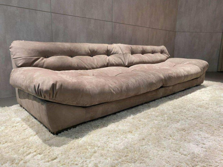 Диван на деревянном каркасе с обивкой из нубука, LNBB-03