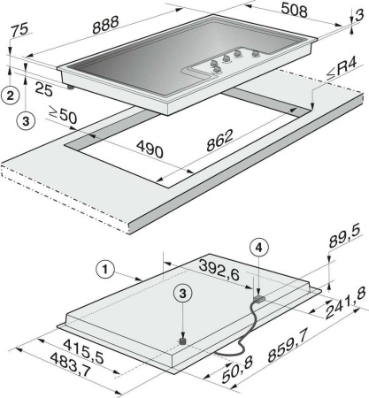 Газовая варочная панель Miele KM 2354