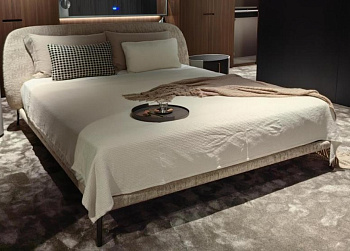 Кровать с обивкой из ткани, LN6206_1