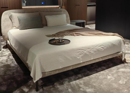 Кровать с обивкой из ткани, LN6206_1