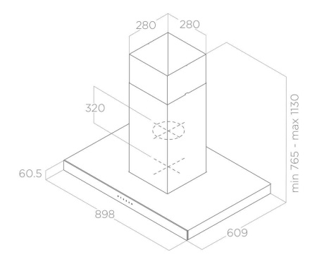 Вытяжка Elica JOY ISLAND BLIX/A/90